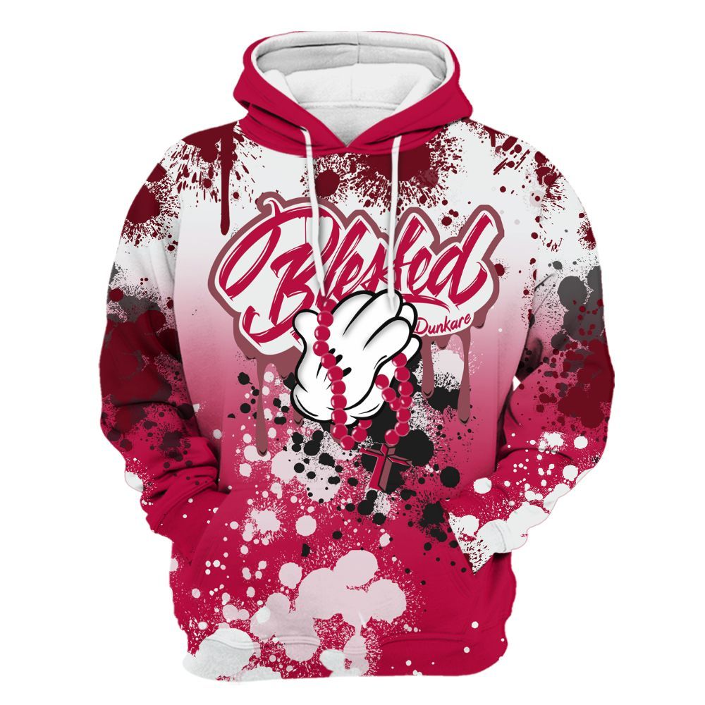 Hoodie To Match Retro Chicago 2s - God Blessed Ink Drip All Over Print