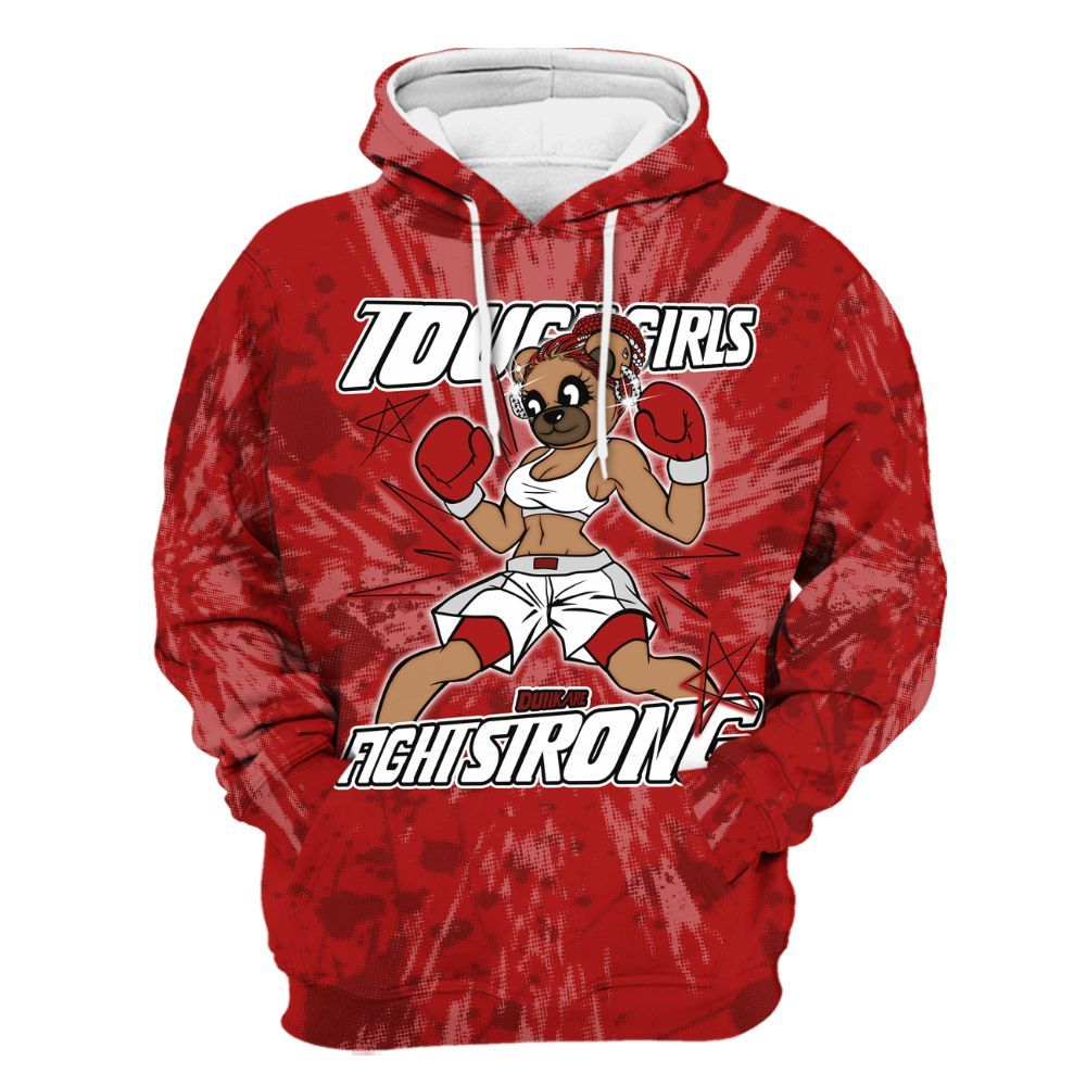 Hoodie To Match Red Taxi 12s - Gritty Girls Bear Luxury All Over Print