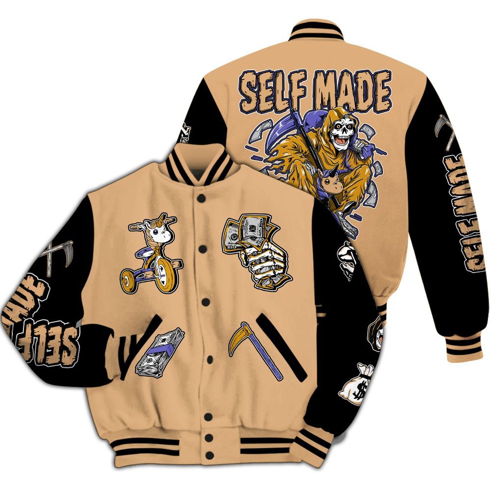 Varsity Jacket To Match SE Afrobeats 7s - Self Make Skeleton All Over Print