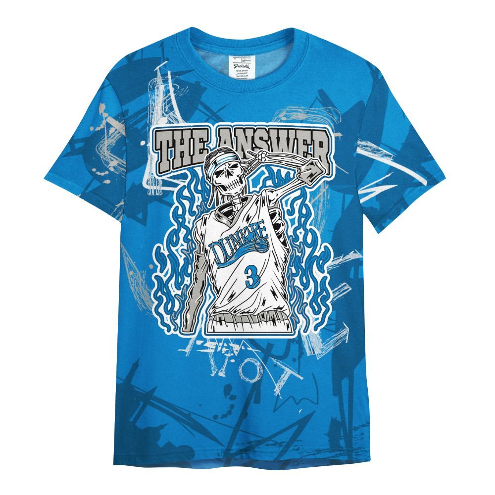 Shirt To Match Military Blue 4s - Allen Answer Skeleton Messyz All Over Print