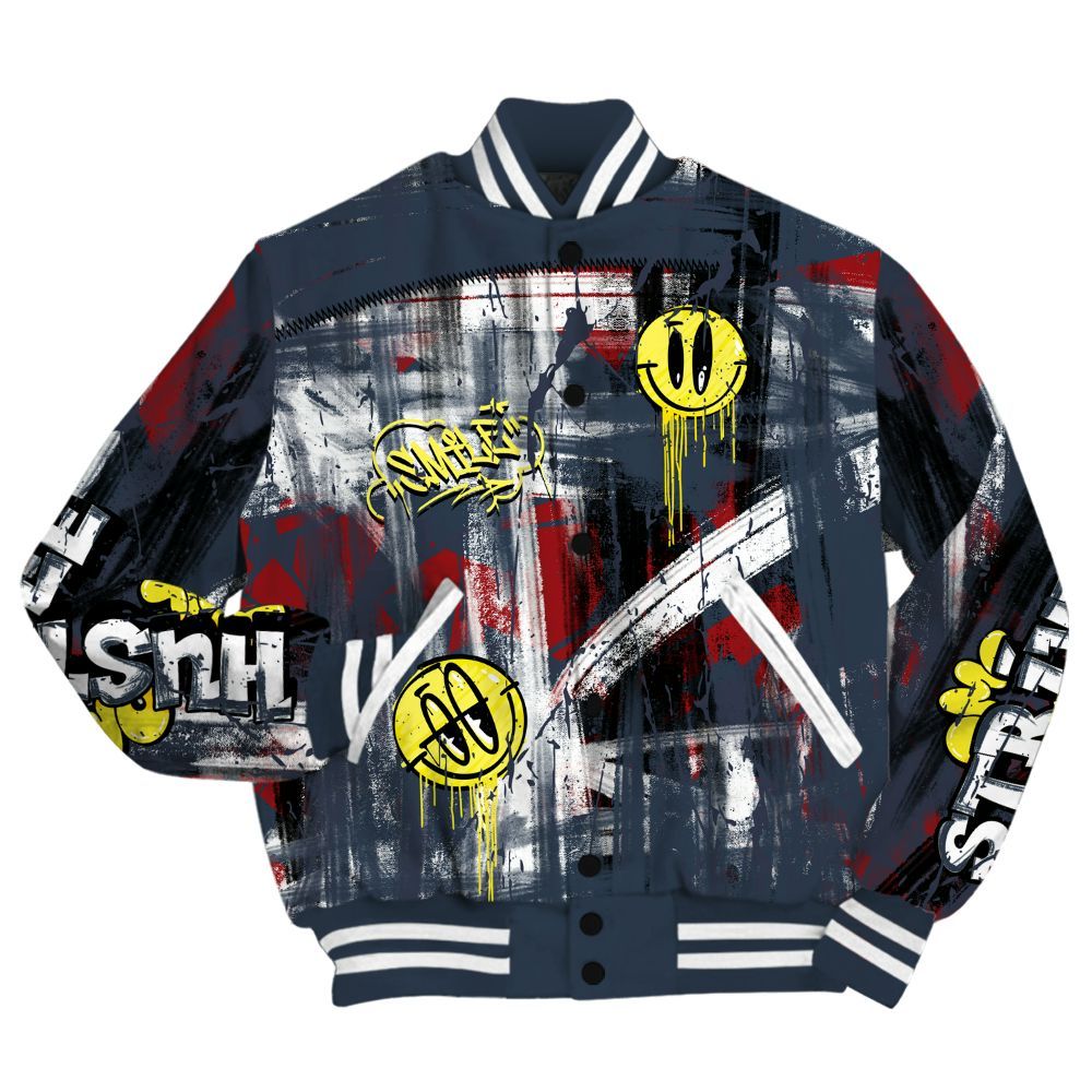 Varsity Jacket To Match Retro Olympic 6s - Money Skull Smile Fire All Over Print