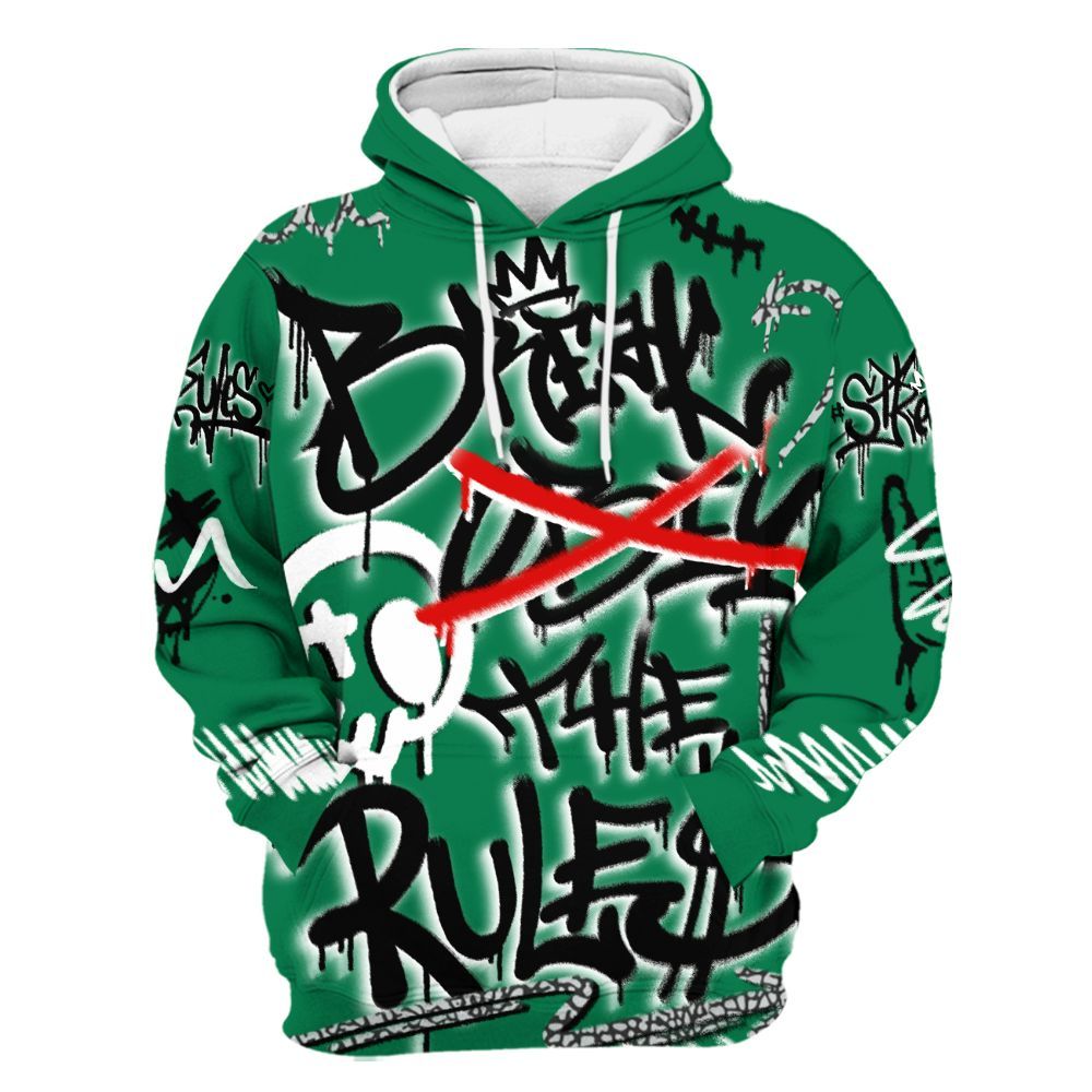Hoodie To Match Pine Green 3s - Break Rules Streetwear All Over Print