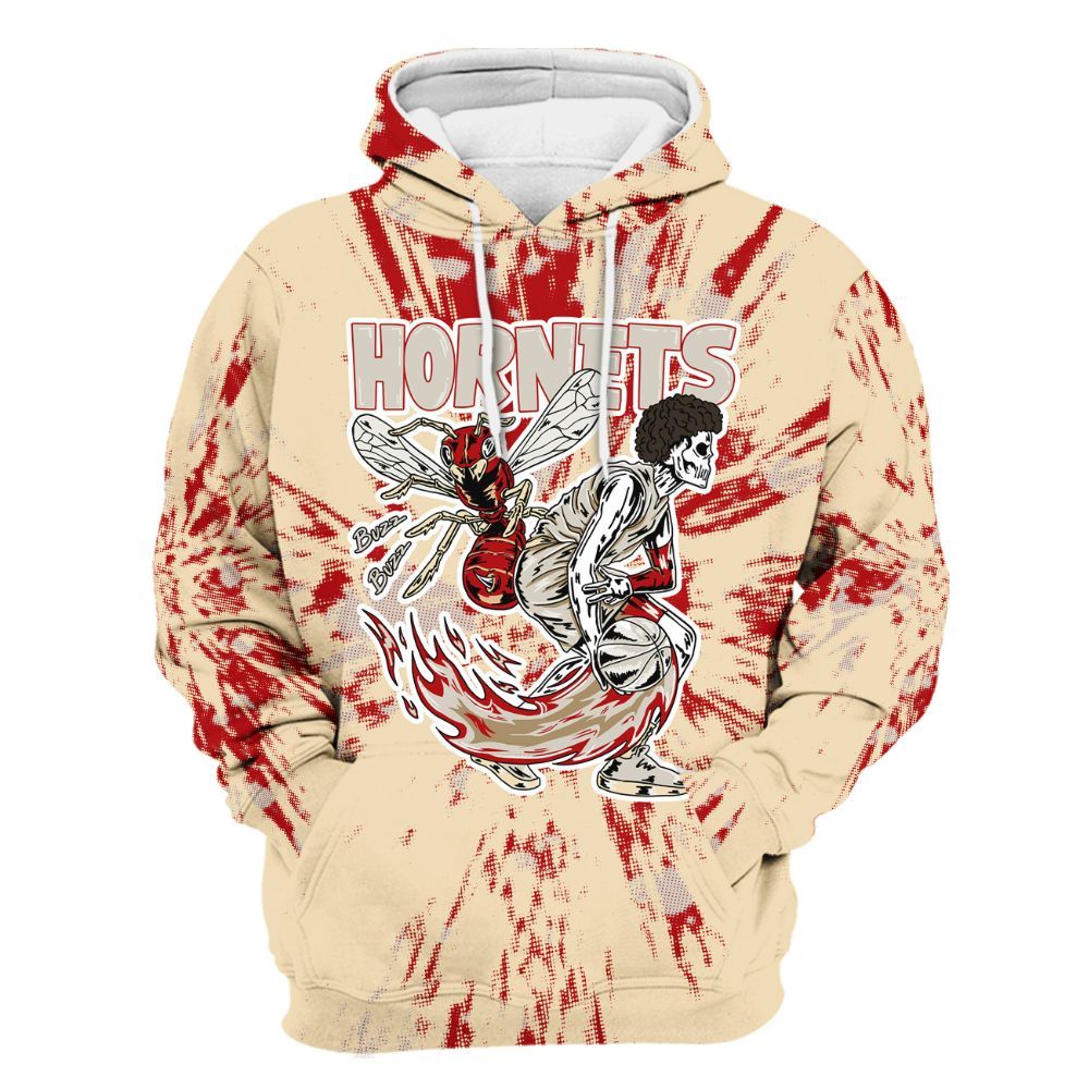 Hoodie To Match Dunk Low Strawberry Waffle - Hornets Skeleton Luxury All Over Print