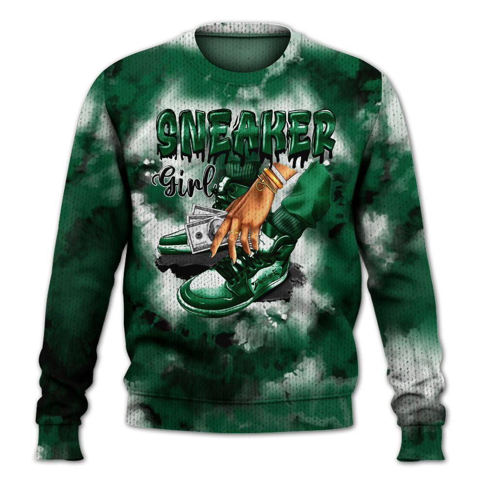 Knitted Sweater To Match High Gorge Green 1s - SNEAKER Girl Money Drip Tie Dye