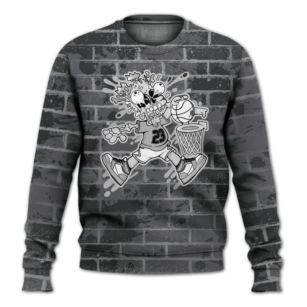 Sweatshirt To Match White Thunder 4s - 85's Dunks Graphic Halloween All Over Print