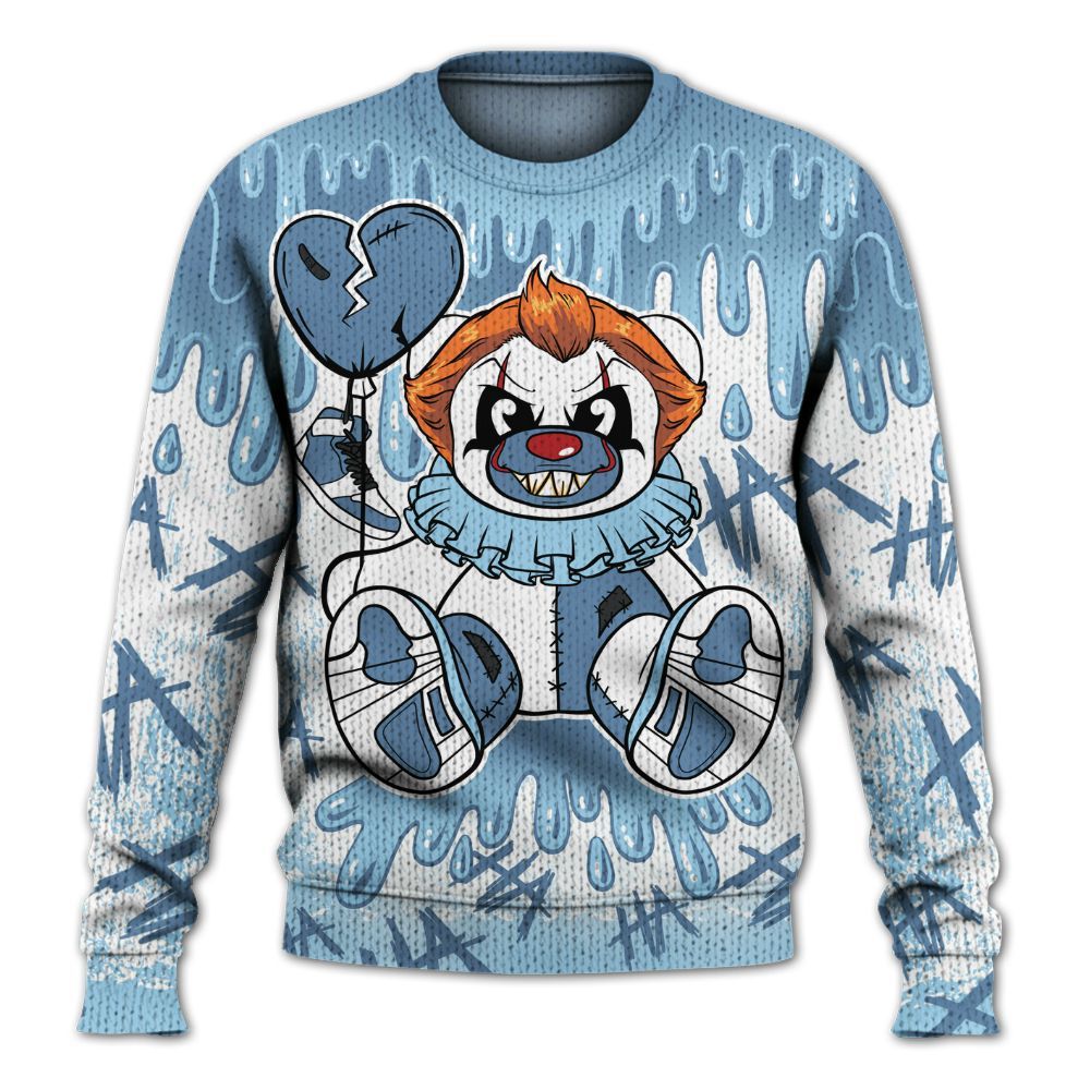 Knitted Sweater To Match Legend Blue 11s - Shoe Game Bear Drip