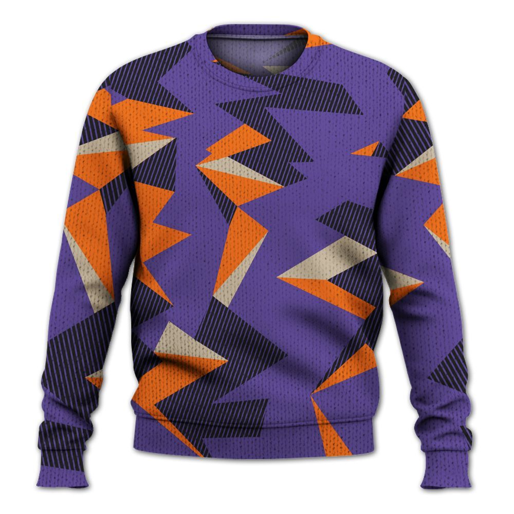 Knitted Sweater To Match Air Max Waffle SP Voltage Purple - Geometric Camouflage Pattern