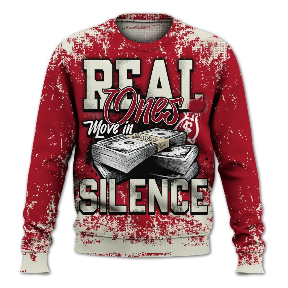 Sweatshirt To Match 2025 High OG Cinnabar 1s - Move In Silence Money Street Retro All Over Print