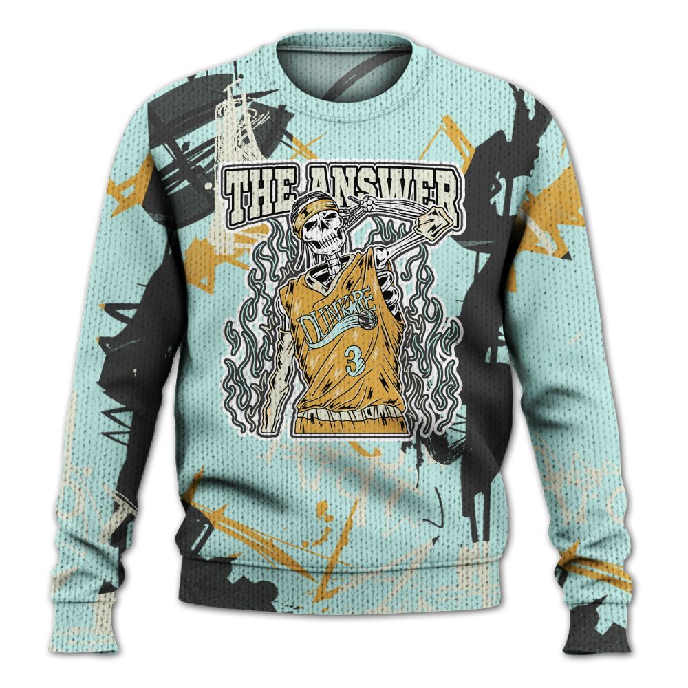 Knitted Sweater To Match Pure Platinum 4s - Allen Answer Skeleton Messyz
