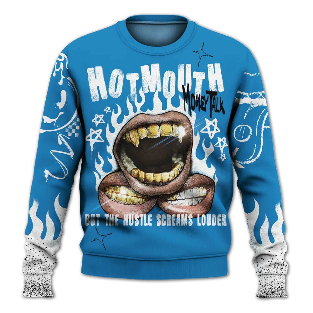 Sweatshirt To Match Retro University Blue 9s - Mouth Burning Street Style All Over Print