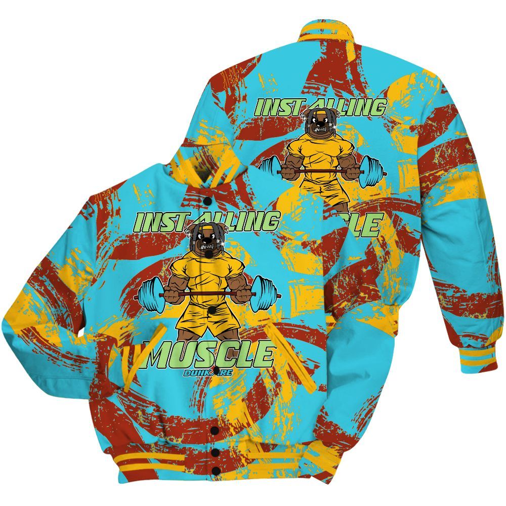 Varsity Jacket To Match SB Dunk Di'Orr Greenwood Shirt - Installing Muscle Bear Circle Slpash All Over Print