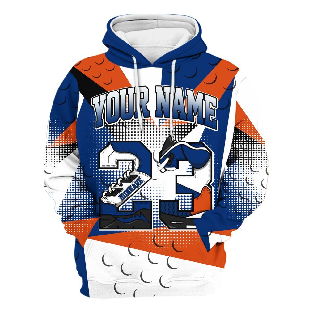 Hoodie To Match Mid Knicks 1s - Poly Custom Name Number 23 5s All Over Print