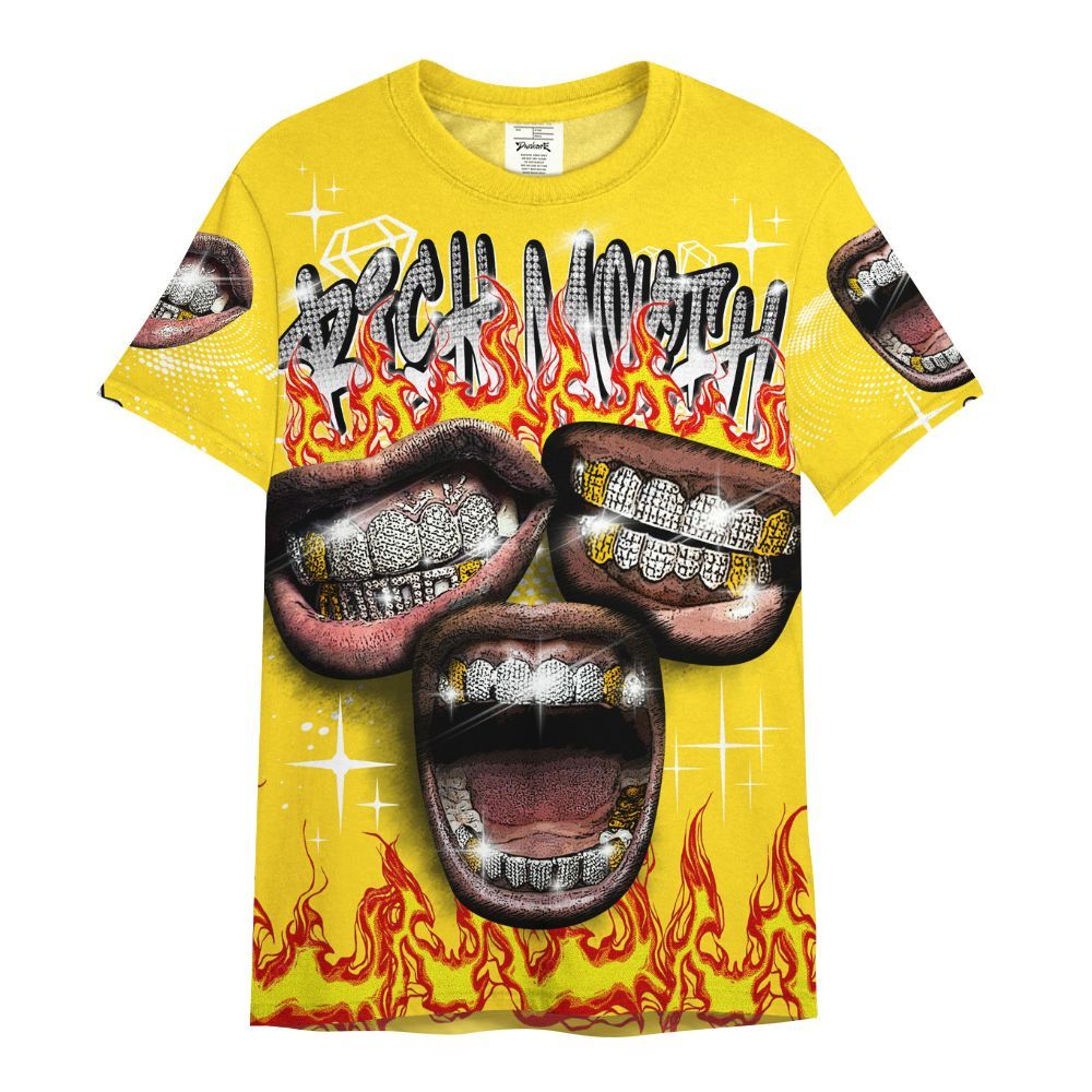 Shirt To Match Retro Thunder 4s - Rich Mouth Fire Rap Retro 90s All Over Print
