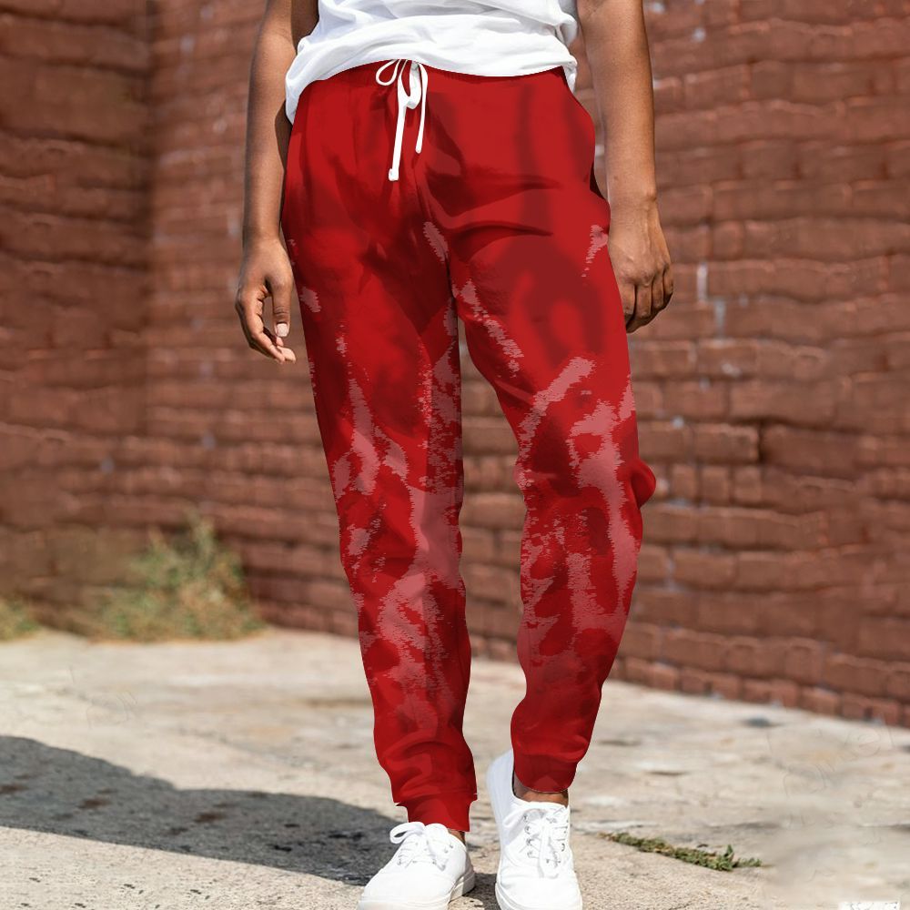 Sweatpant To Match Red Taxi 12s - Burn All Over Print