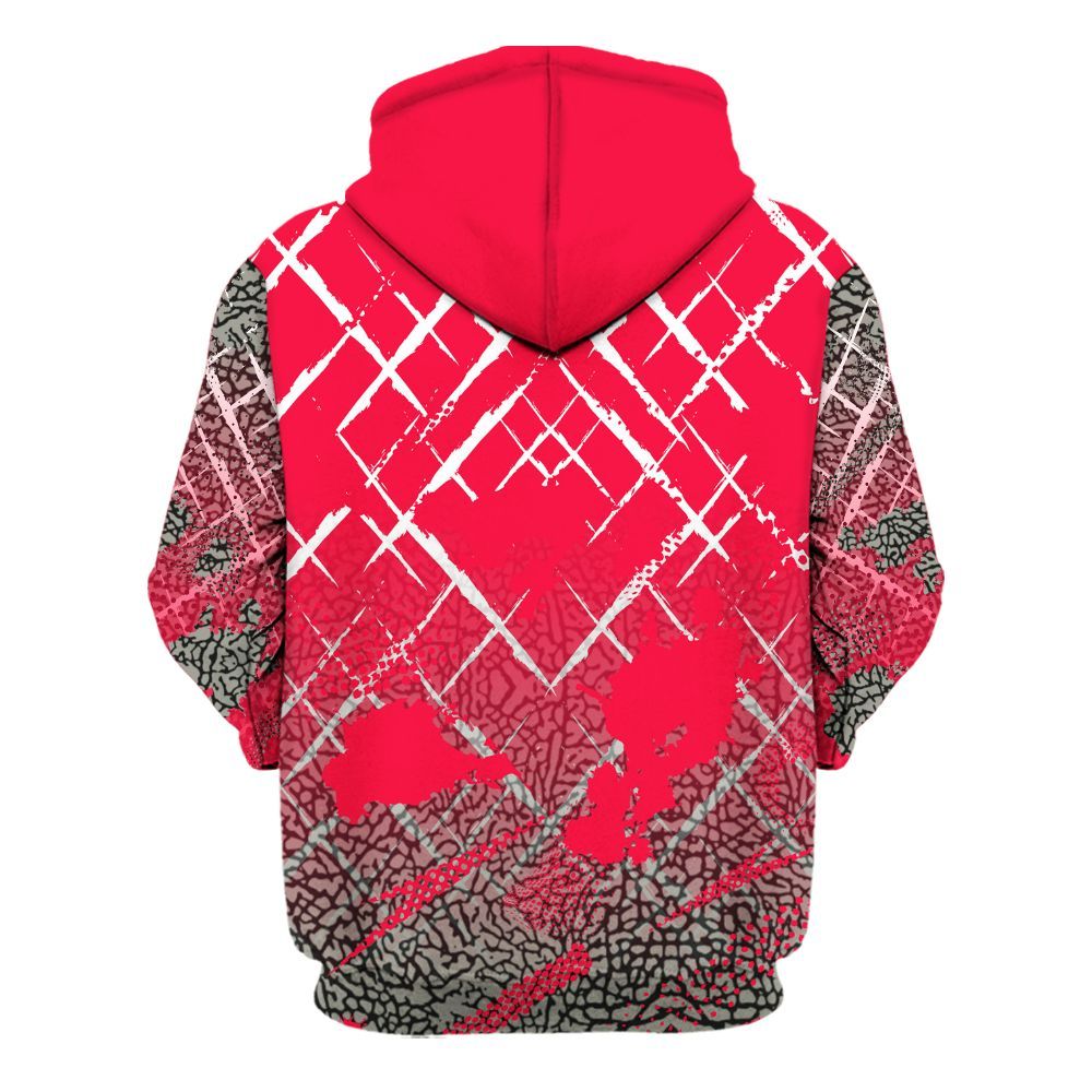 Hoodie To Match Retro Fire Red 3s - Halftone Stand Business Dripping All Over Print