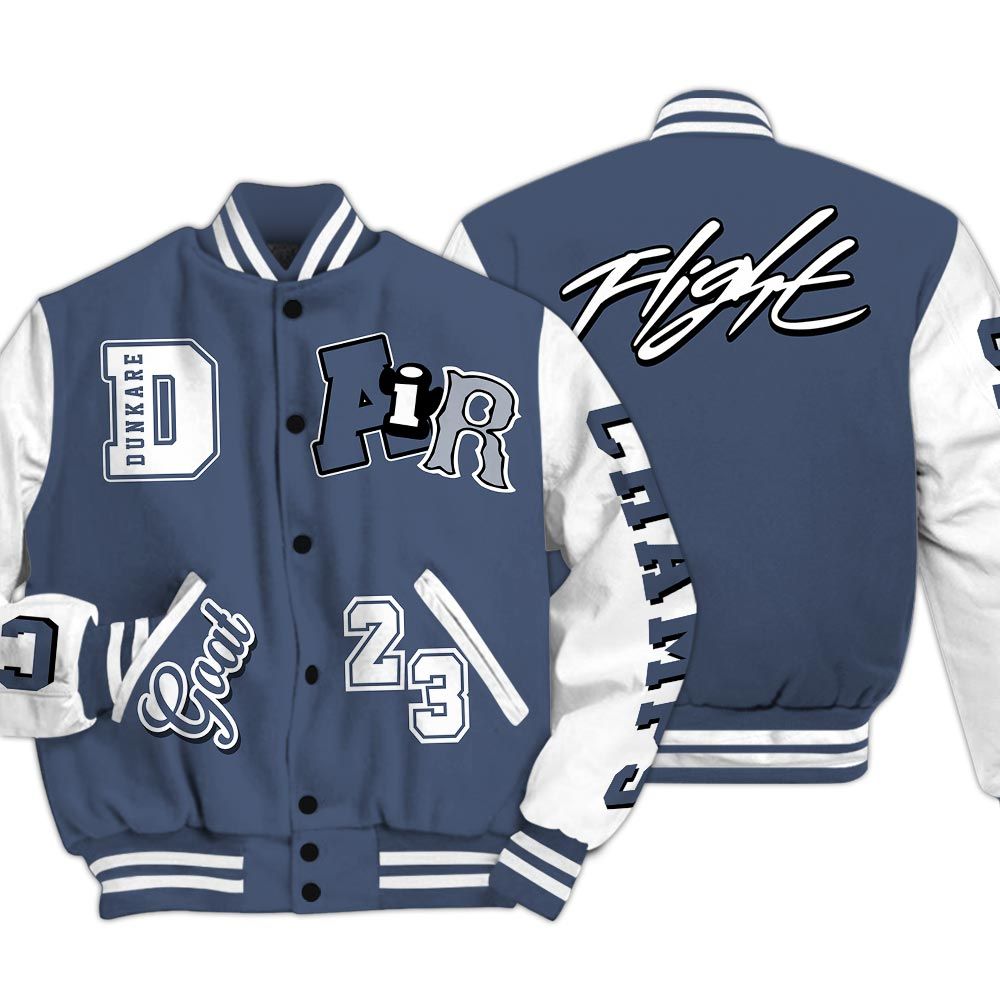 Varsity Jacket To Match Low Diffused Blue 11s Shirt - AIR Number 23 GOAT Baseball Varsity Jacket Unisex Outfit