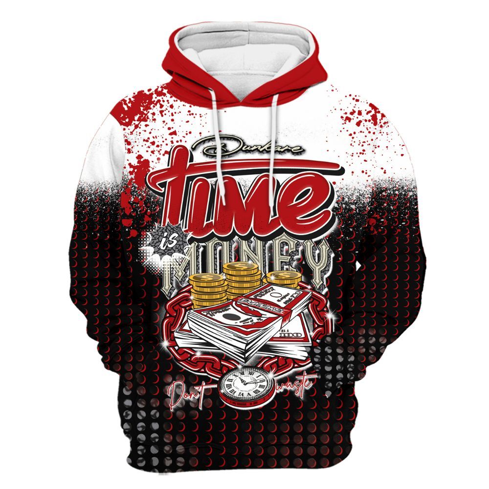 Hoodie To Match Cement Grey 3s - Halftone Time Is Money All Over Print