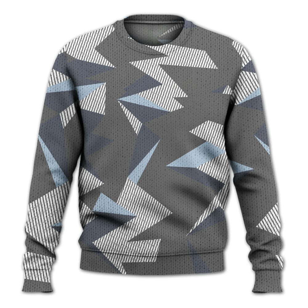 Knitted Sweater To Match Cool Grey 6s - Geometric Camouflage Pattern