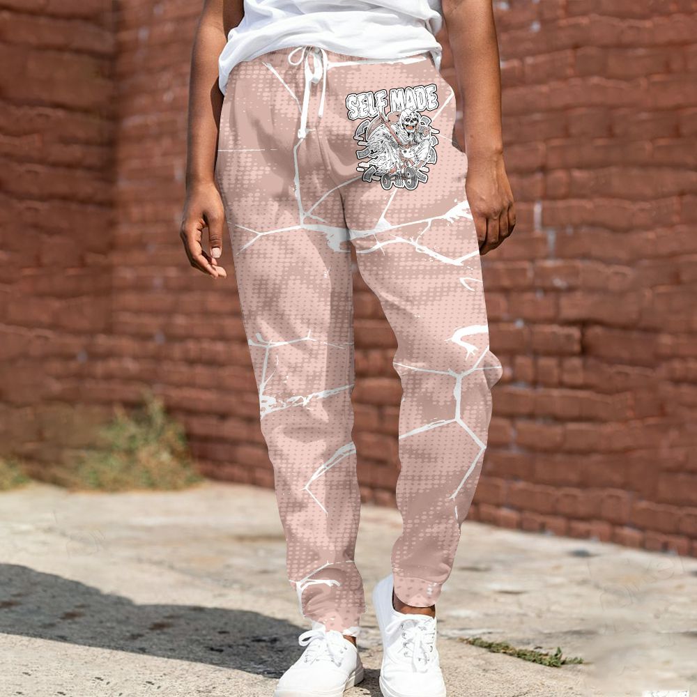 Sweatpant To Match Low Legend Pink 11s - Self Made Skeleton Crack All Over Print