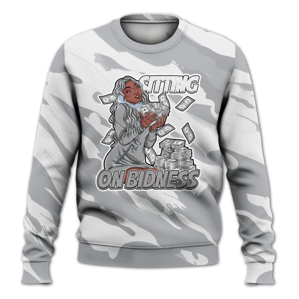 Sweatshirt To Match Low OG Wolf Grey 1s - Bidness Colored All Over Print