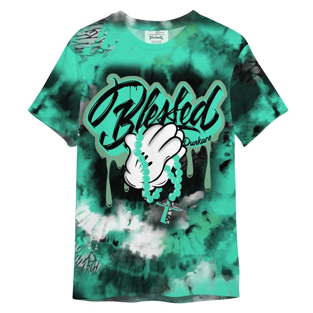 Shirt To Match Shirt Streetwear God Blessed Drip Tie Dye, 3 Green Glow T-- To Match Sneaker Black Green Glow 3s Graphic Tee NCT