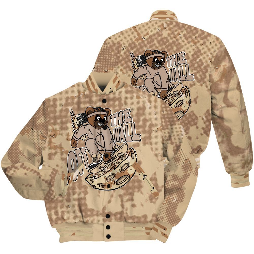 Varsity Jacket To Match Desert Camo 3s Shirt - Quirky Bear Street All Over Print