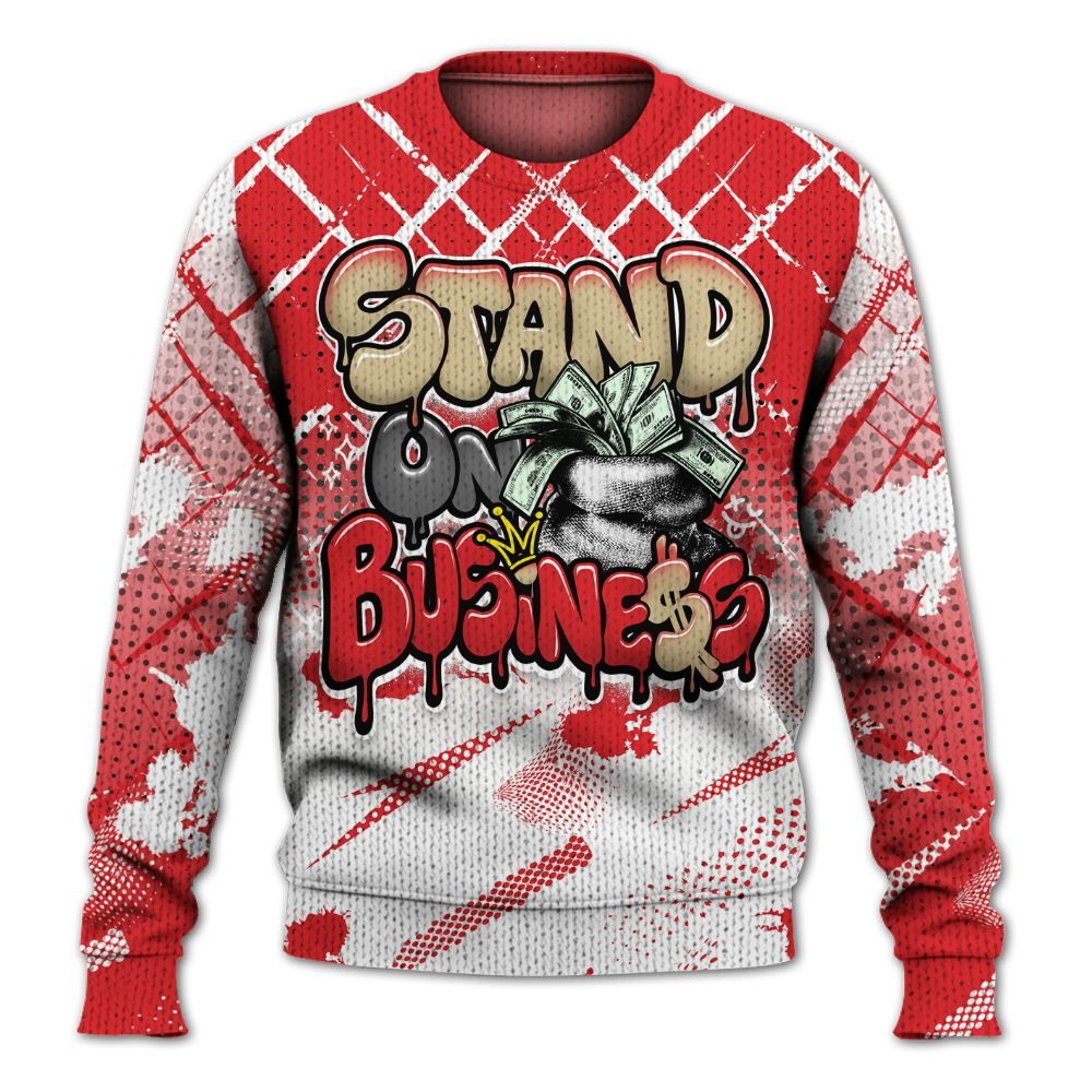 Knitted Sweater To Match Prime 93 Fire Red - Halftone Stand Business Dripping