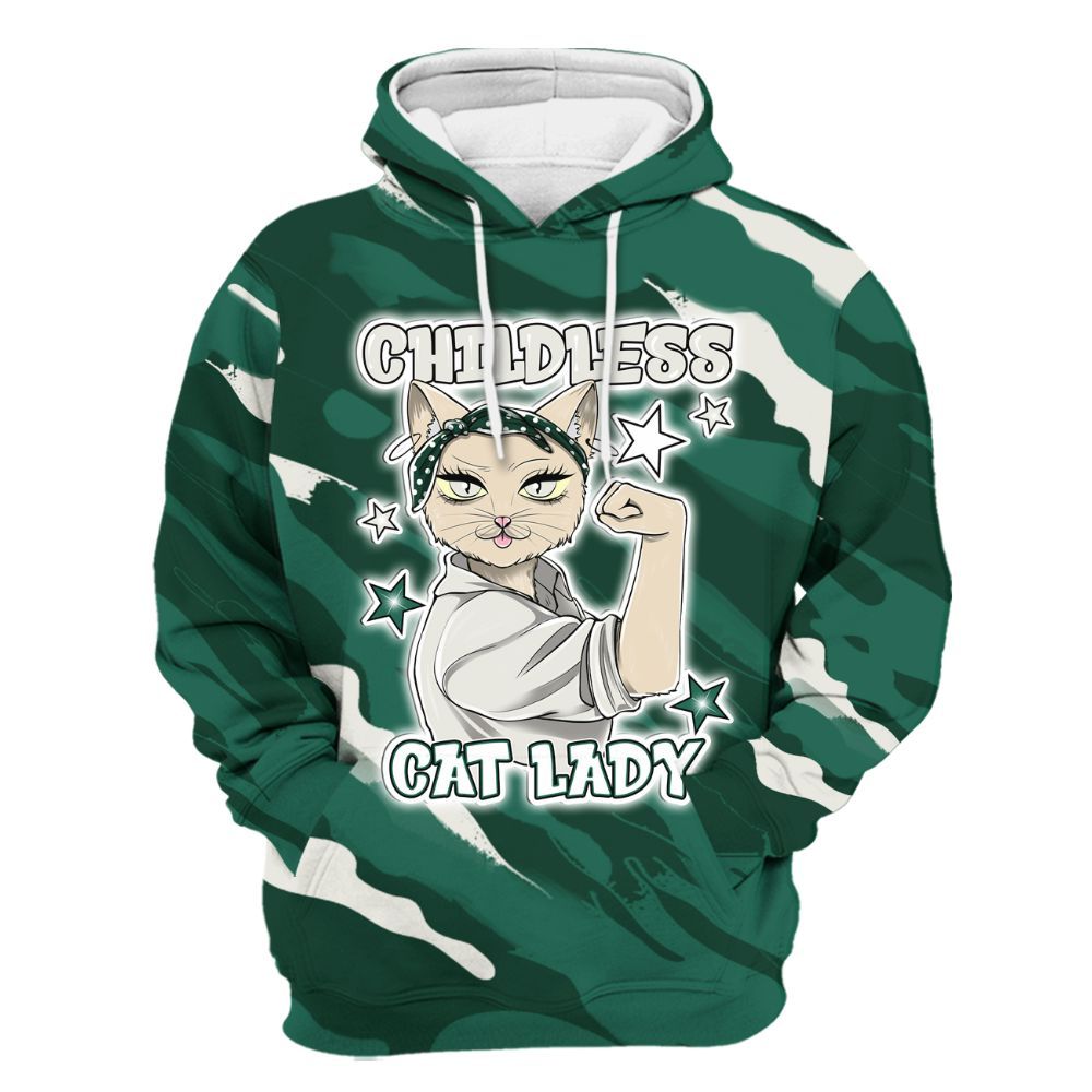 Hoodie To Match Oxidized Green 4s - Childless Kat Lady All Over Print