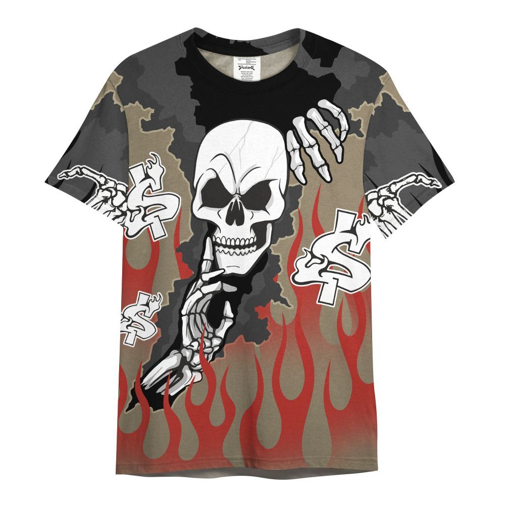 Shirt To Match Olive 9s - Ones Move In Silence Graphic Trapped All Over Print