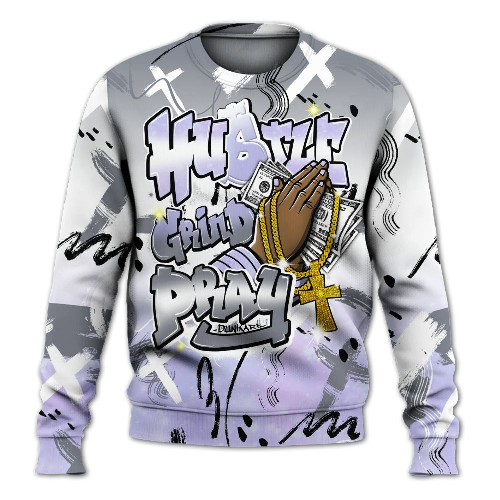 Sweatshirt To Match Zen Master 4s - Money Hustle Grind Pray All Over Print