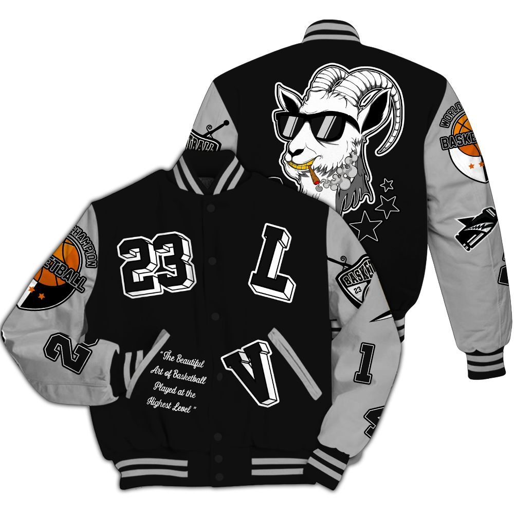 Varsity Jacket To Match NOCTA Black 2s - The GOAT Got Em Streetwear All Over Print