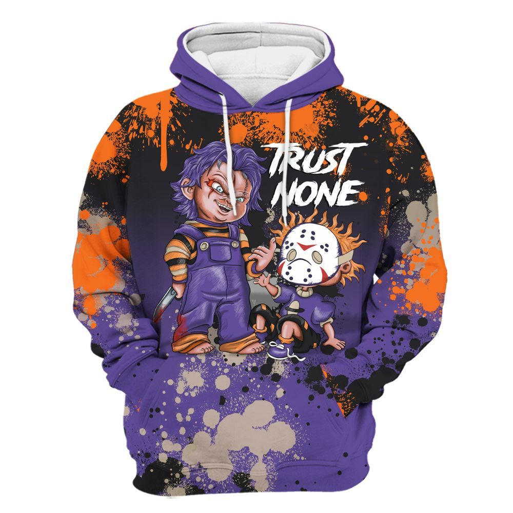 Hoodie To Match Air Max Waffle SP Voltage Purple - Trust No One Scary All Over Print