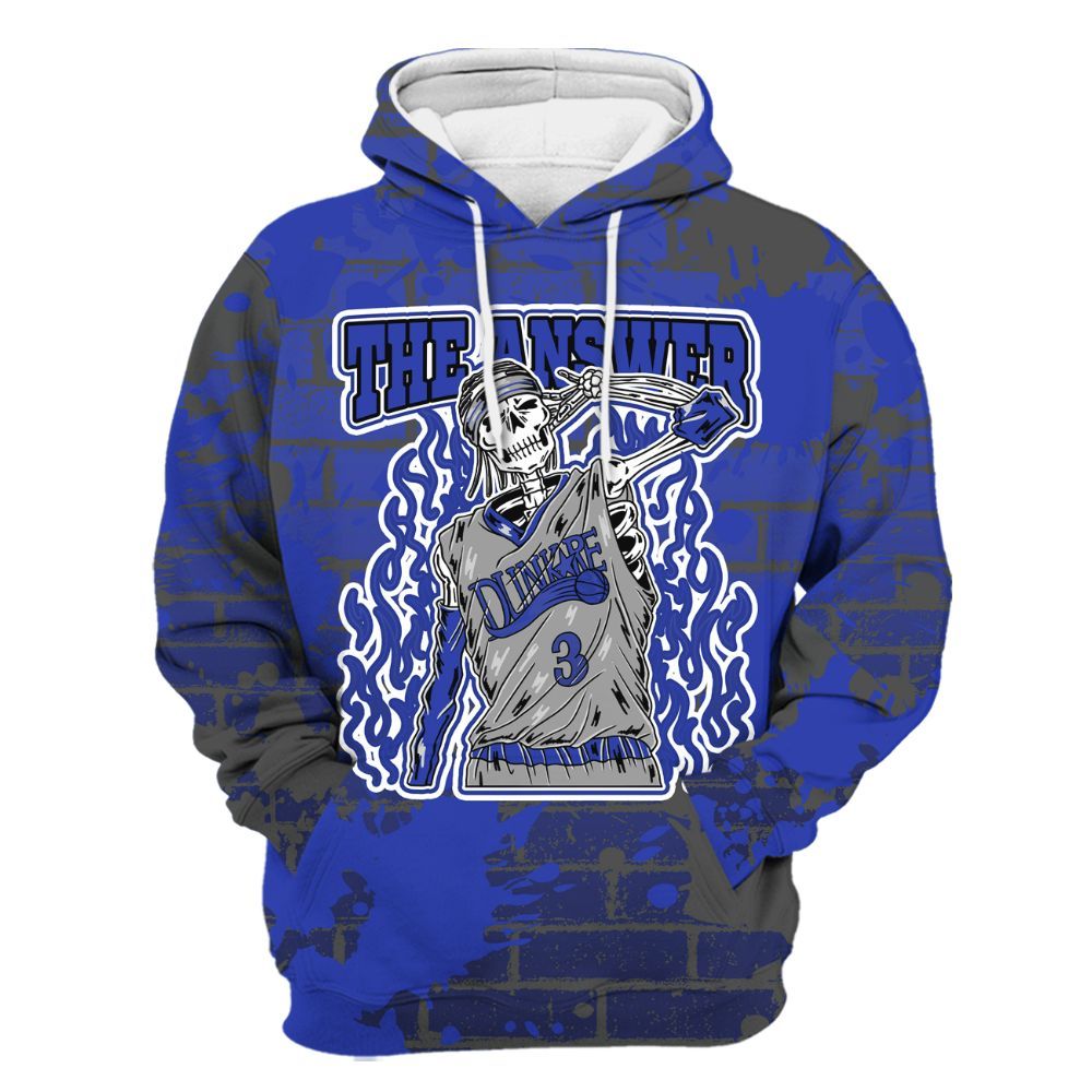 Hoodie To Match Air Max Plus Black Racer Blue - Allen Answer Skeleton Brick All Over Print