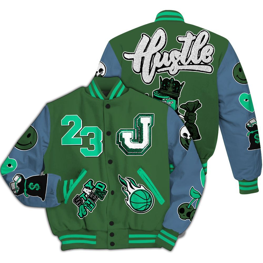 Varsity Jacket To Match Foamposite Pro Pine Green 2025 - Hustles Money Number 23 All Over Print