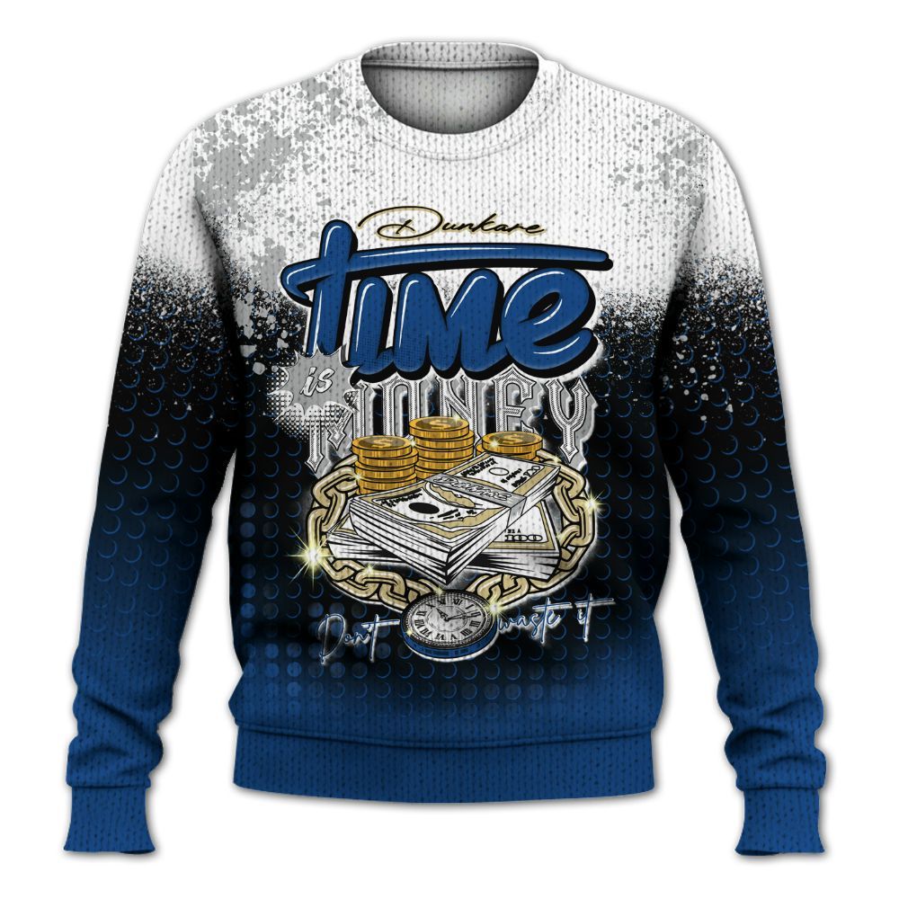 Knitted Sweater To Match Air Ship Royal Blue - Halftone Time Is Money