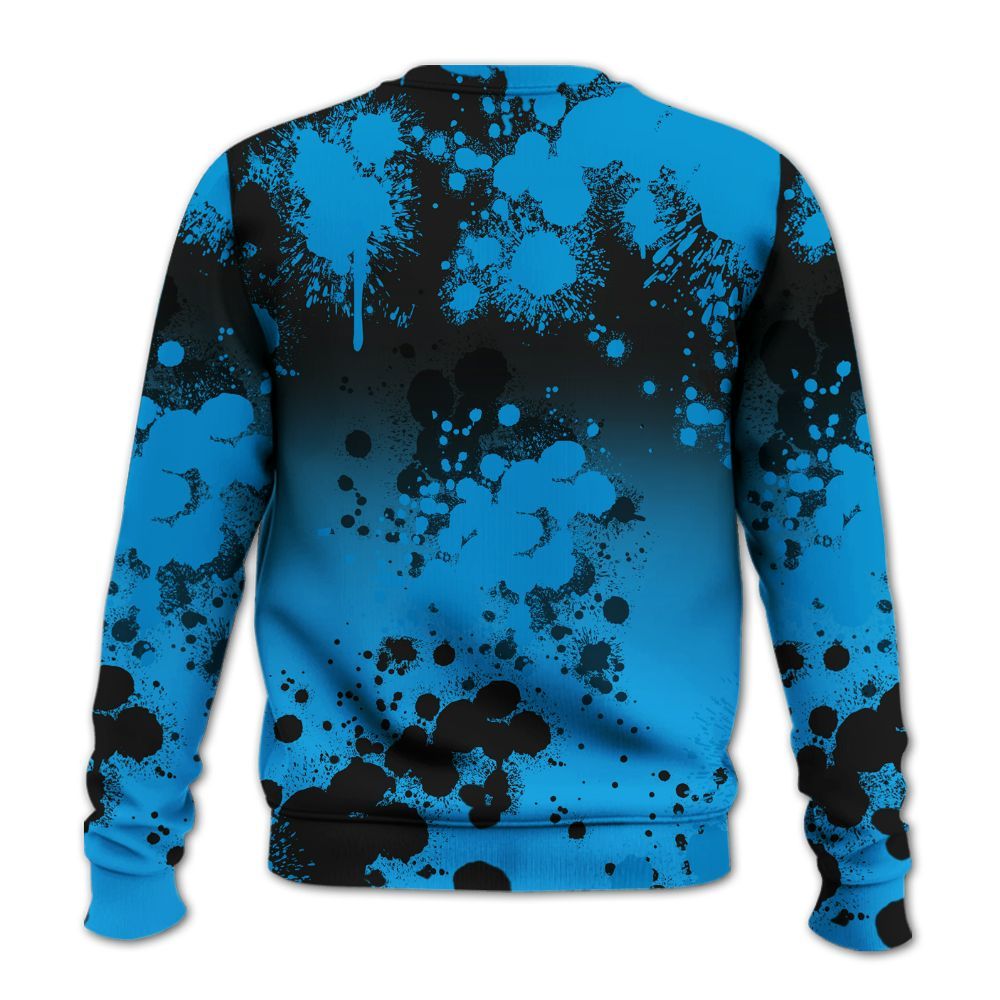 Sweatshirt To Match Black University Blue 2022 13s - God Blessed Ink Drip All Over Print