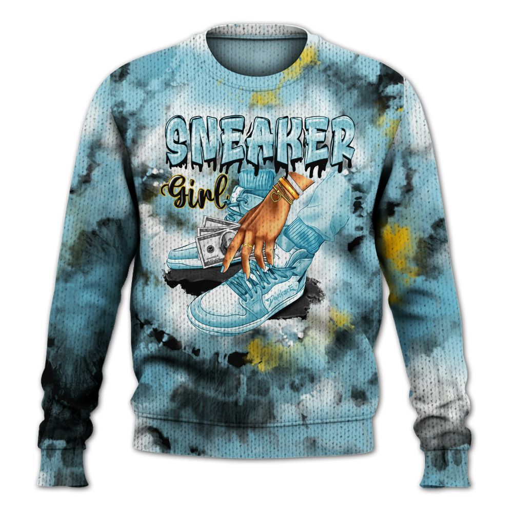 Knitted Sweater To Match Dunk High Homer Simpson - SNEAKER Girl Money Drip Tie Dye