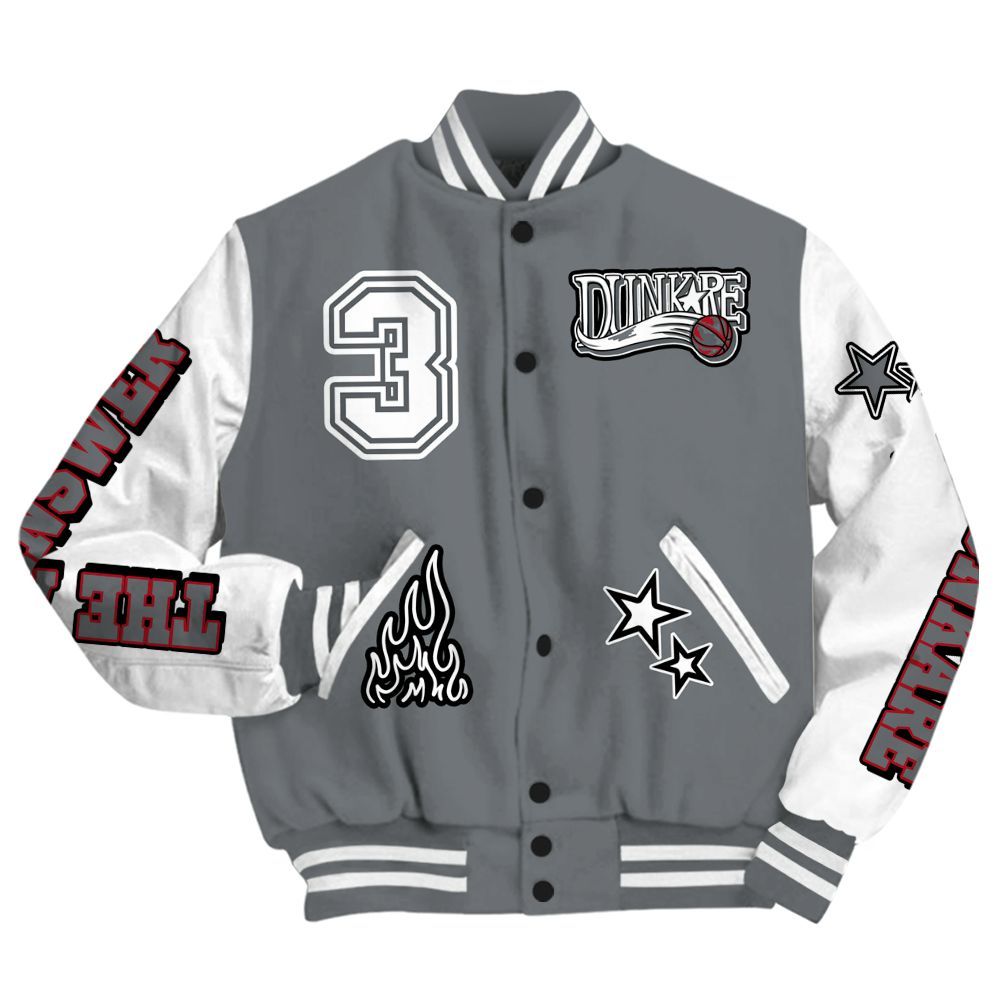 Varsity Jacket To Match Retro Fire Red 9s - Allen Answer Skeleton All Over Print
