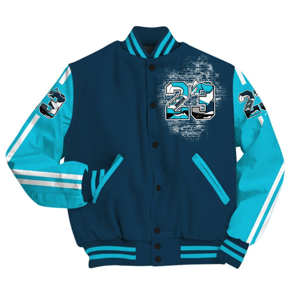 Varsity Jacket To Match Air Navy Baltic Blue - Custom Name Number 23 5s All Over Print