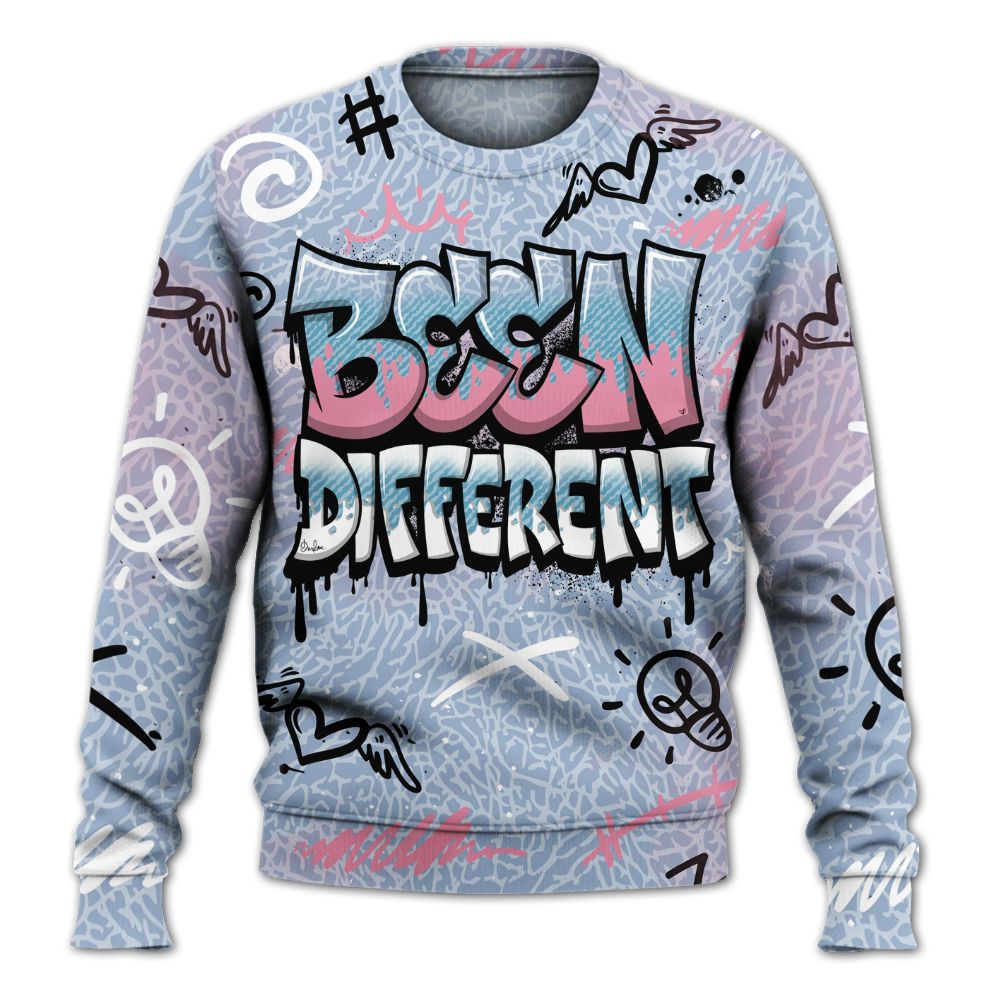 Sweatshirt To Match Denim Pink Glow 3s - Drip Been Di2ferent All Over Print