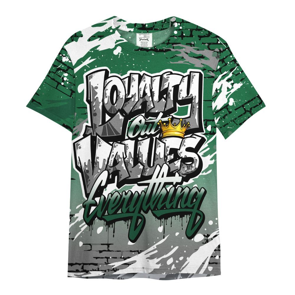 Shirt To Match High Gorge Green 1s - Values Of Loyalty Drip All Over Print