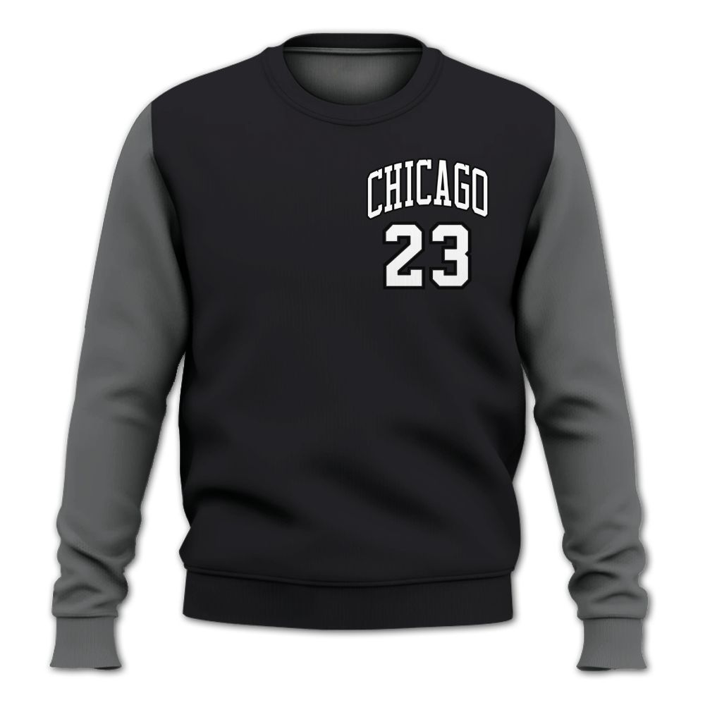 Sweatshirt To Match White Thunder 4s - Custom Name Chicago 23 All Over Print