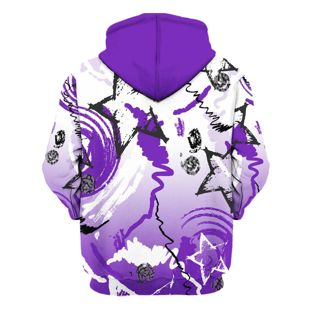 Hoodie To Match Retro Dark Iris 3s - Grind Shine Later Drip All Over Print