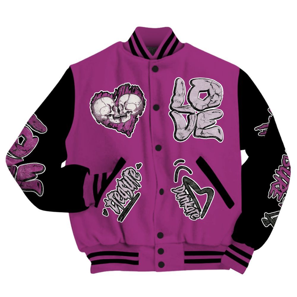 Varsity Jacket To Match Air Max Sunder Gore Tex Bold Berry - Skull Bear All Over Print