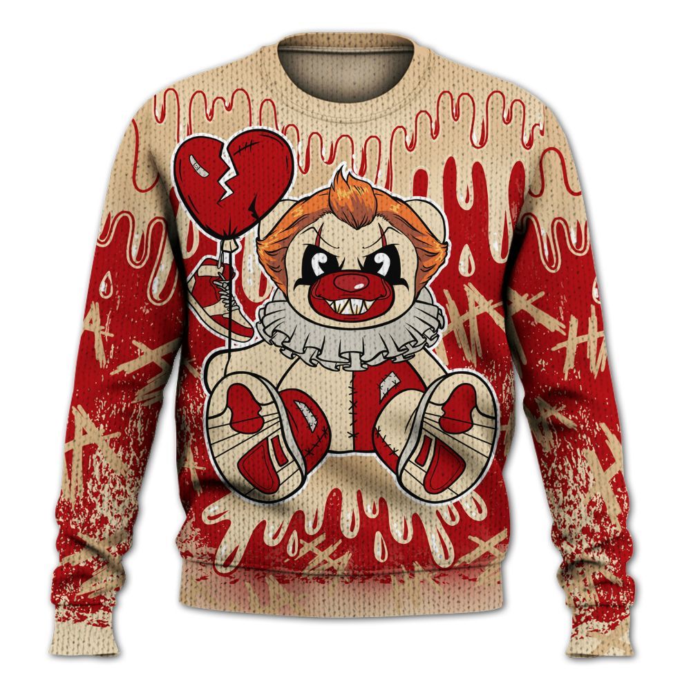 Knitted Sweater To Match Dunk Low Strawberry Waffle - Shoe Game Bear Drip