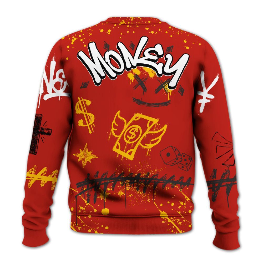 Sweatshirt To Match Ferrari 4014s - Everybody Paid In Full Crayon All Over Print