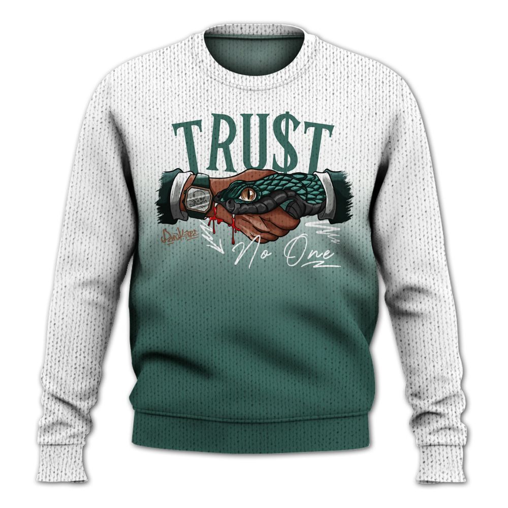 Knitted Sweater To Match Low OG Oxidized Green 1s - Snake Trust No One Drip