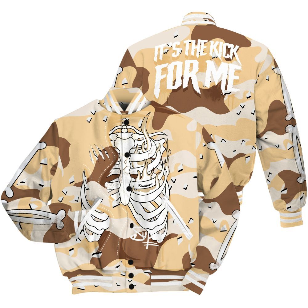 Varsity Jacket To Match Desert Camo 3s - It's The Kick For Me All Over Print