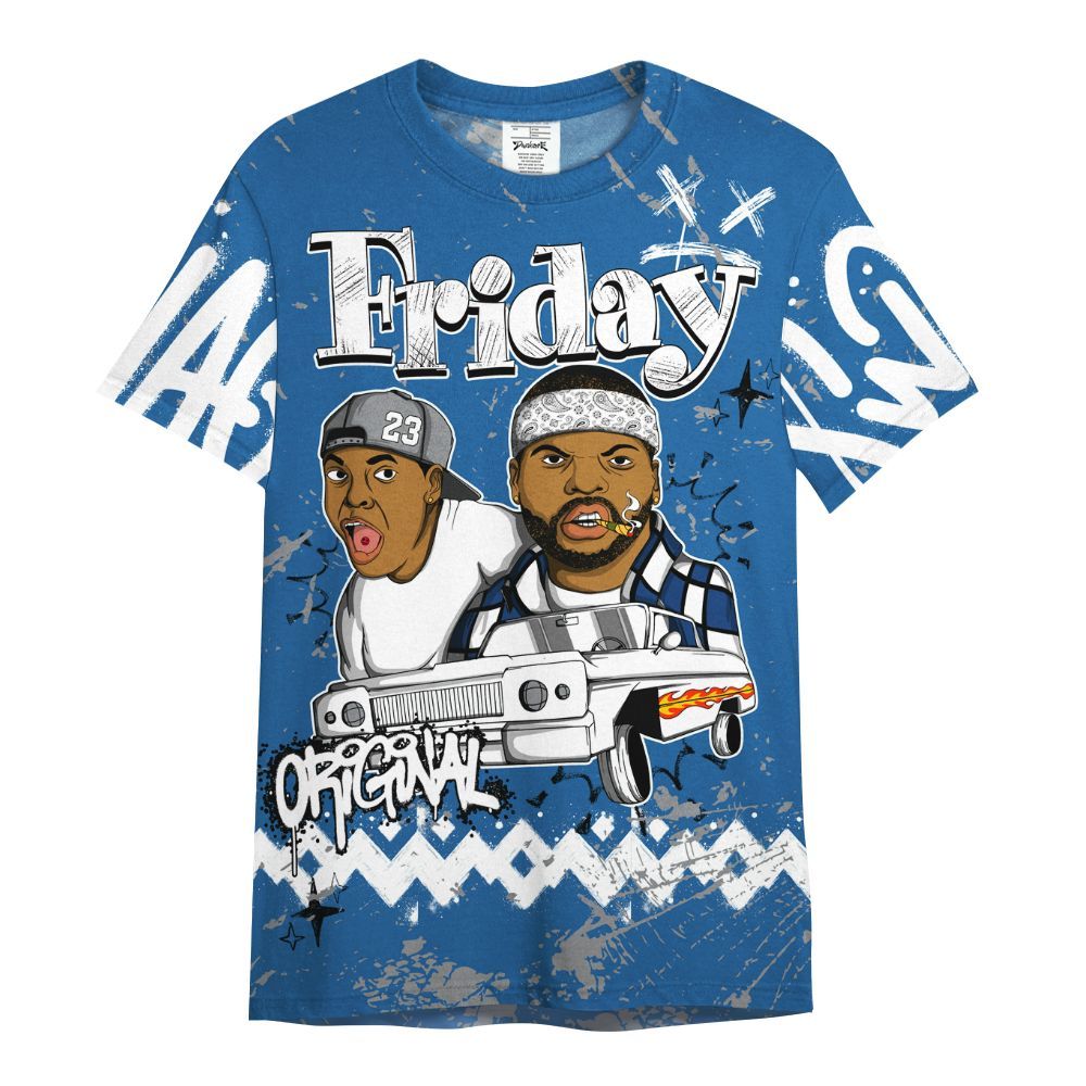 Shirt To Match French Blue 13s - Friday Sneaker Crayon All Over Print
