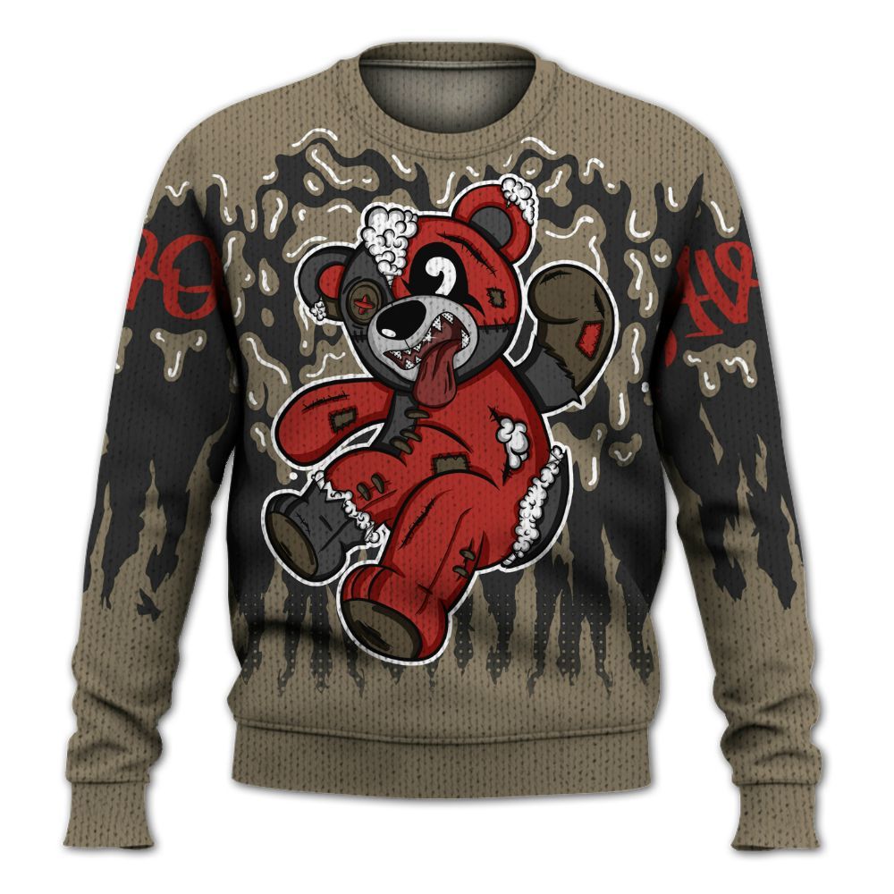 Knitted Sweater To Match Olive 9s - Havok Bear Dripping